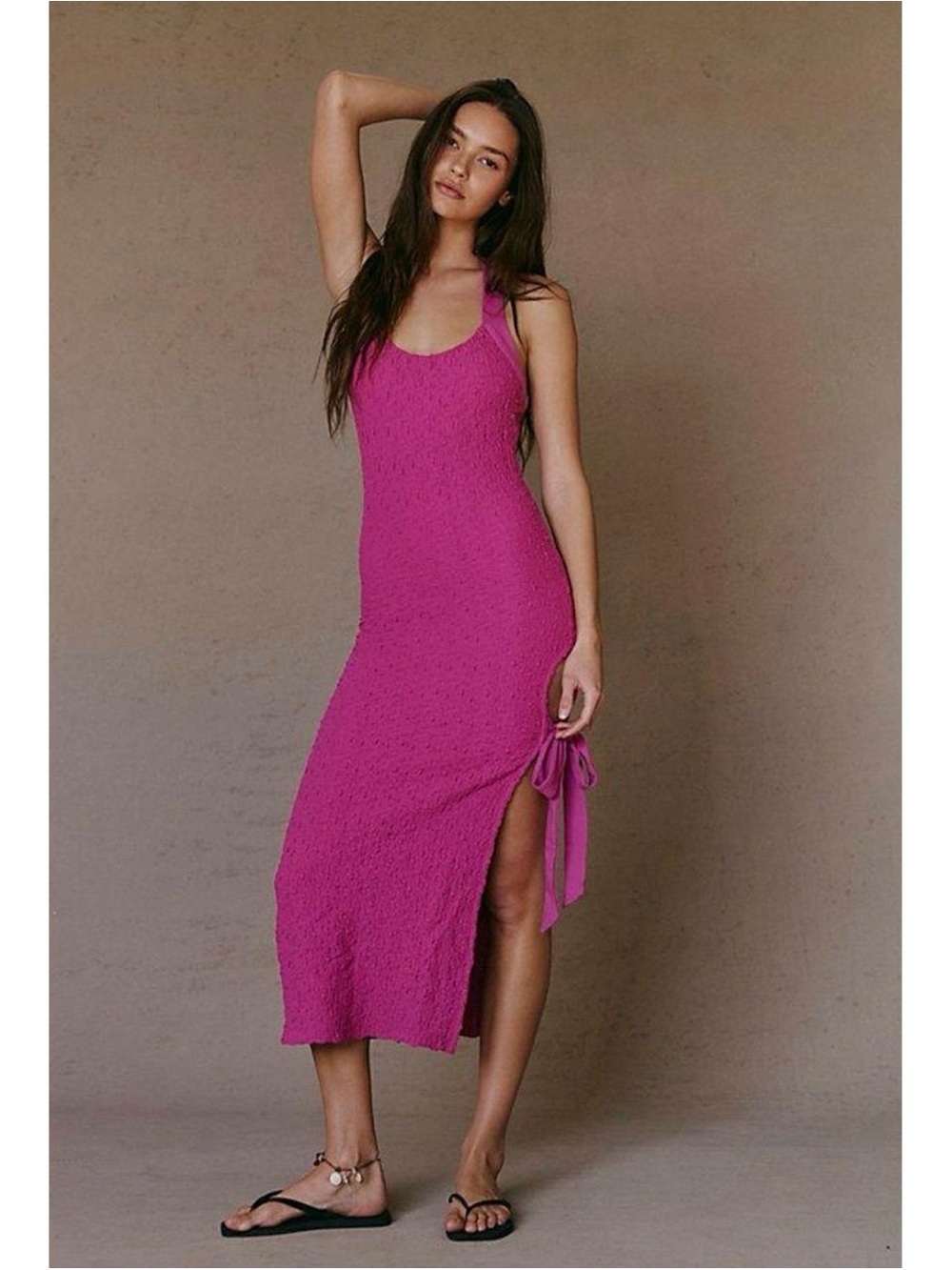 Free People X Halter Tie-Side Knit Midi Dress